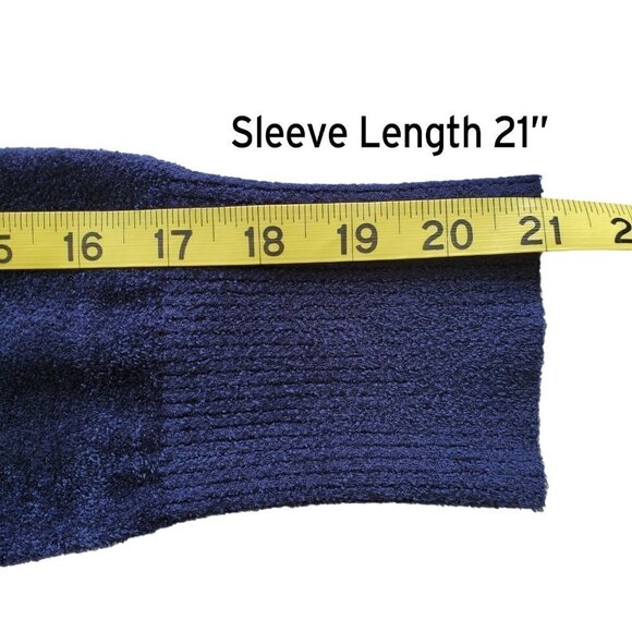 Aritzia Babaton Group Cozy Chenille Oversized Turtleneck Navy Blue Size M - Picture 14 of 16